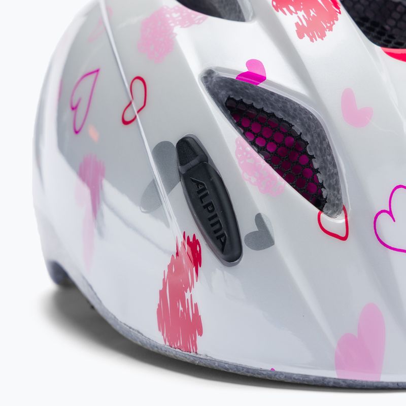 Kask rowerowy dziecięcy Alpina Ximo white hearts 7