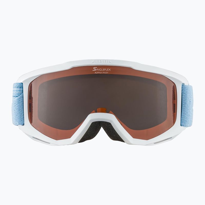 Gogle narciarskie dziecięce Alpina Piney white/ skyblue matt/ orange 8