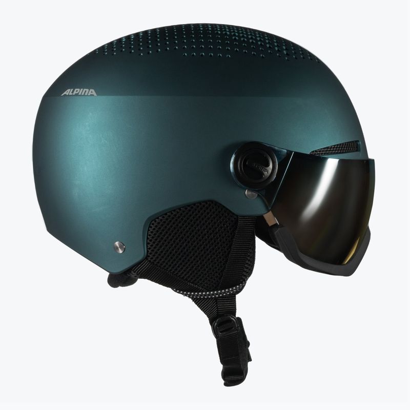Kask narciarski Alpina Arber Visor Q-Lite petrol/green matt 2