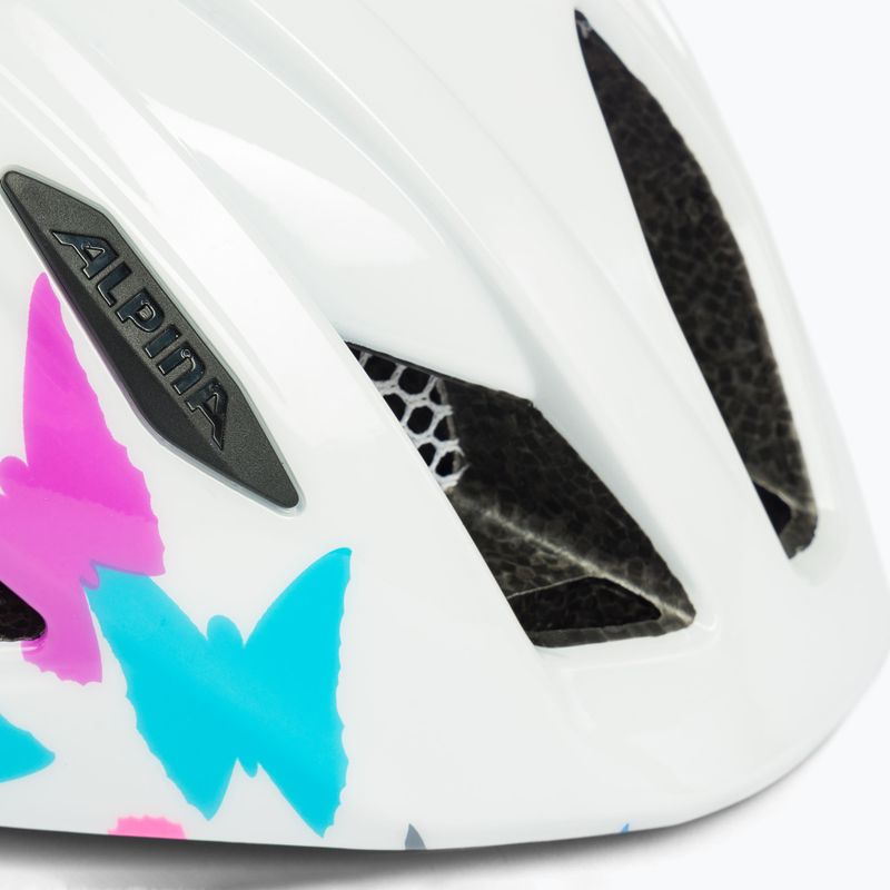 Kask rowerowy dziecięcy Alpina Pico pearl white butterflies gloss 7