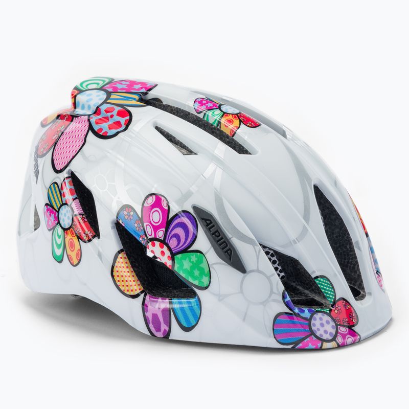 Kask rowerowy dziecięcy Alpina Pico pearl white/ flower gloss