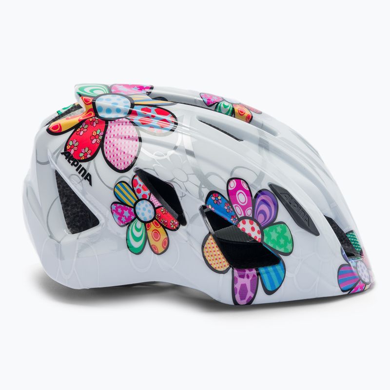 Kask rowerowy dziecięcy Alpina Pico pearl white/ flower gloss 3