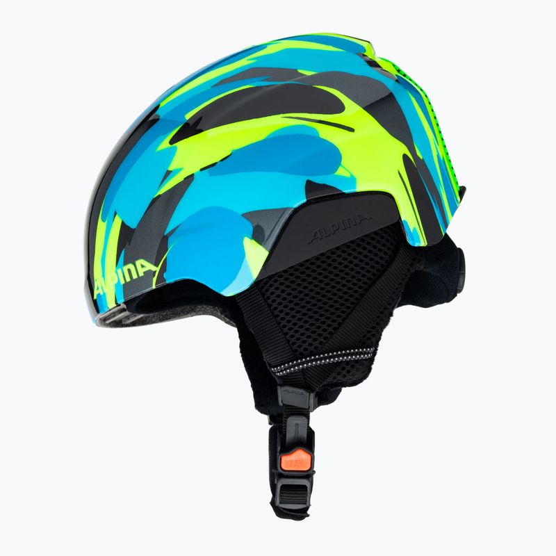 Kask narciarski dziecięcy Alpina Pizi neon blue/green gloss 5