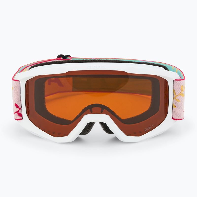 Gogle narciarskie dziecięce Alpina Piney white/ flower matt/ orange 2