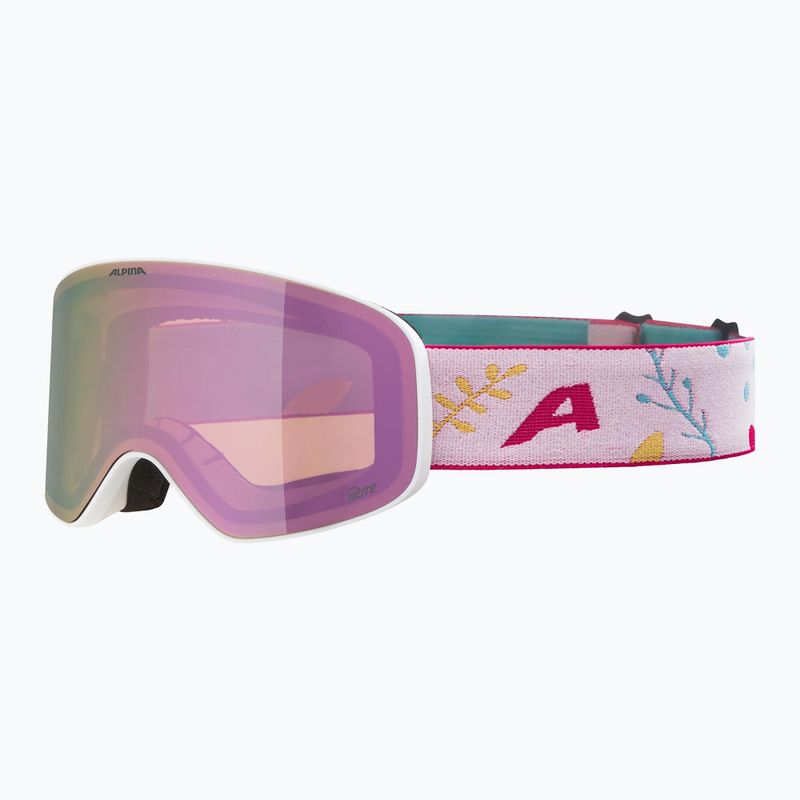 Gogle narciarskie dziecięce Alpina Fernie Q-Lite white/ flower matt/ rose 5