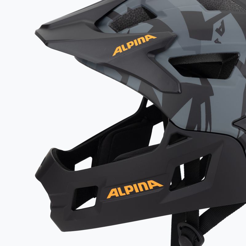 Kask rowerowy dziecięcy Alpina Rupi black camo/orange matt 7
