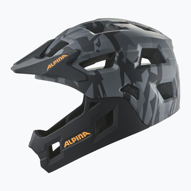 Kask rowerowy dziecięcy Alpina Rupi black camo/orange matt 4
