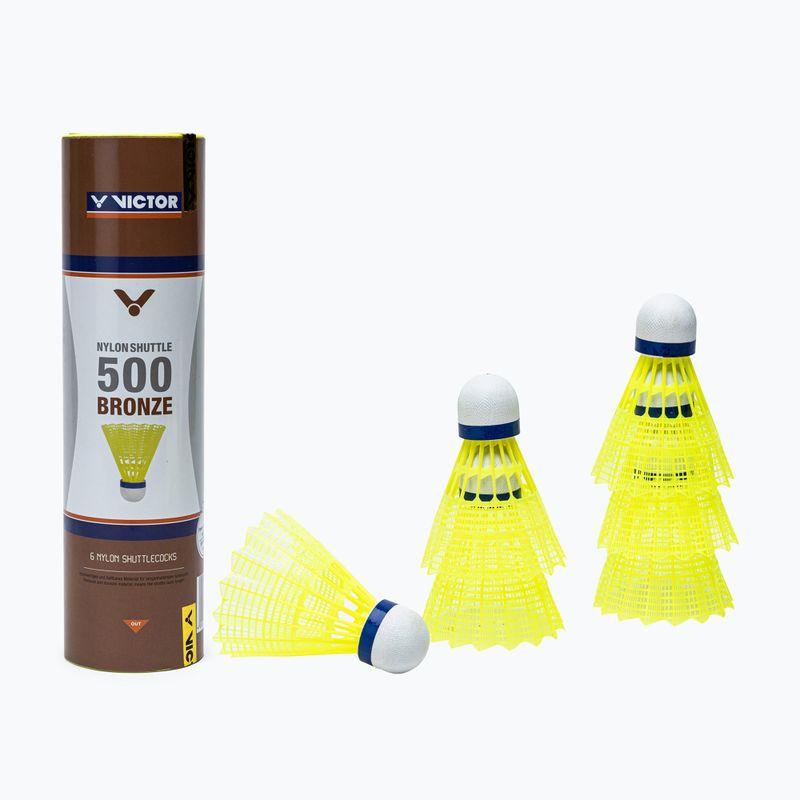 Lotki do badmintona VICTOR Nylonshutle 500 Medium 6 szt. yellow