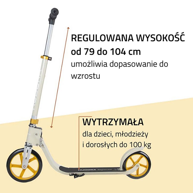 Hulajnoga miejska Hudora Bigwheel 215 beżowa 14127 9