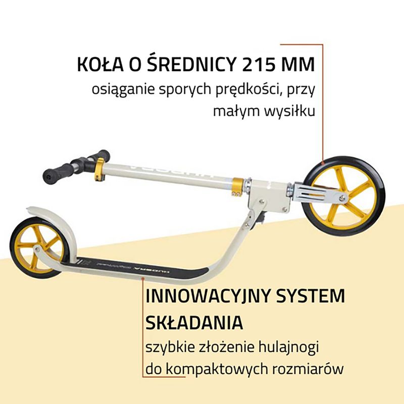 Hulajnoga miejska Hudora Bigwheel 215 beżowa 14127 10