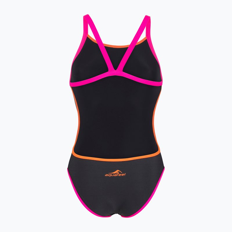 Strój pływacki jednoczęściowy damski aquaFeel Training V-Back gray/smoke 2