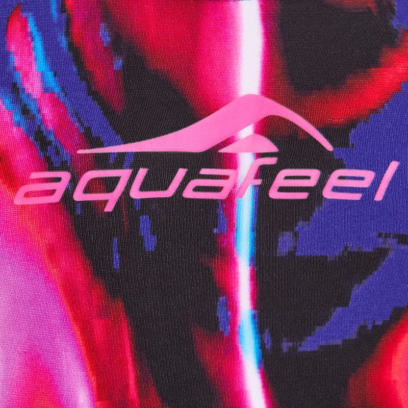 Strój pływacki dwuczęściowy damski aquaFeel Racerback blue pink flames 3