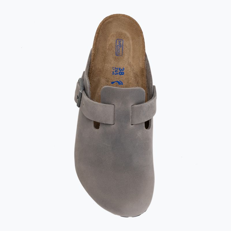 Klapki BIRKENSTOCK Boston Soft Footbed Oiled Leather Narrow iron 5