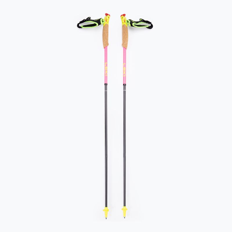 Kije biegowe LEKI Ultratrail FX.One Superlite neonpink/ neonyellow/ naturalcarbon