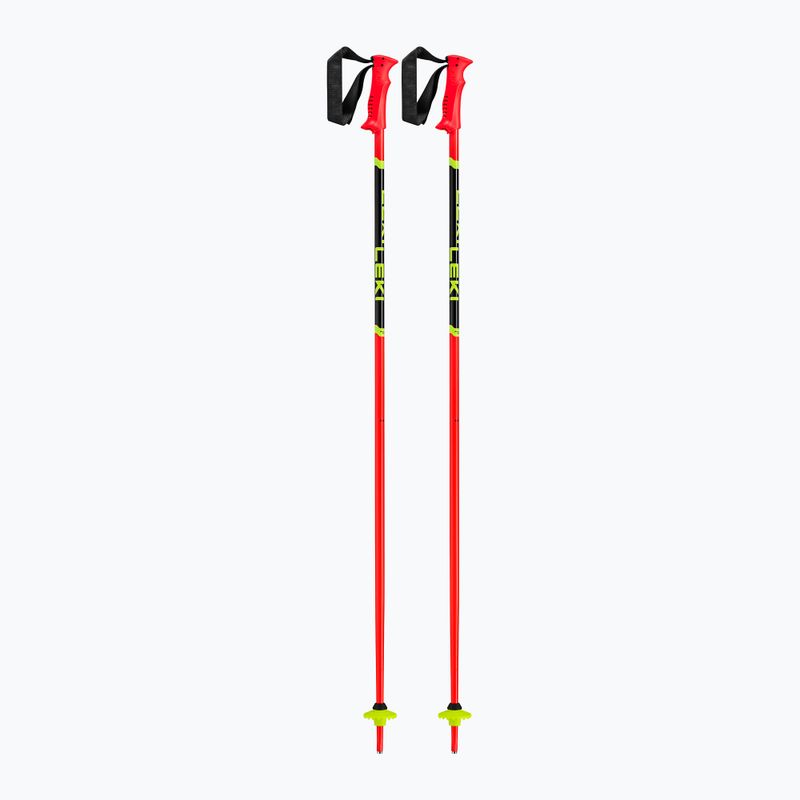 Kije narciarskie dziecięce LEKI Racing bright red/ black/ neon yellow