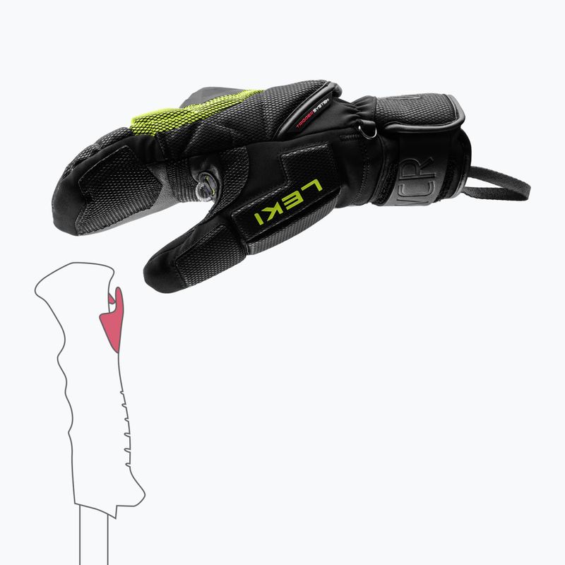 Rękawice narciarskie męskie LEKI WCR Coach 3D Mitt black/ice lemon 8
