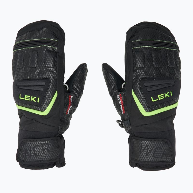 Rękawice narciarskie dziecięce LEKI WCR Team 3D Junior Mitt black/ ice lemon 4