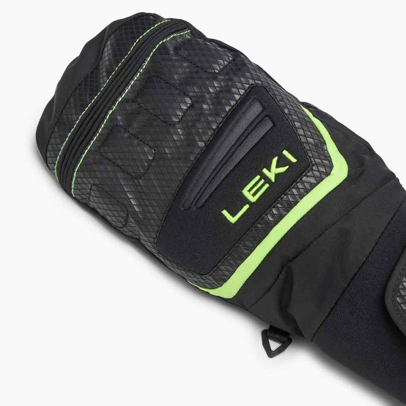 Rękawice narciarskie dziecięce LEKI WCR Team 3D Junior Mitt black/ ice lemon 5
