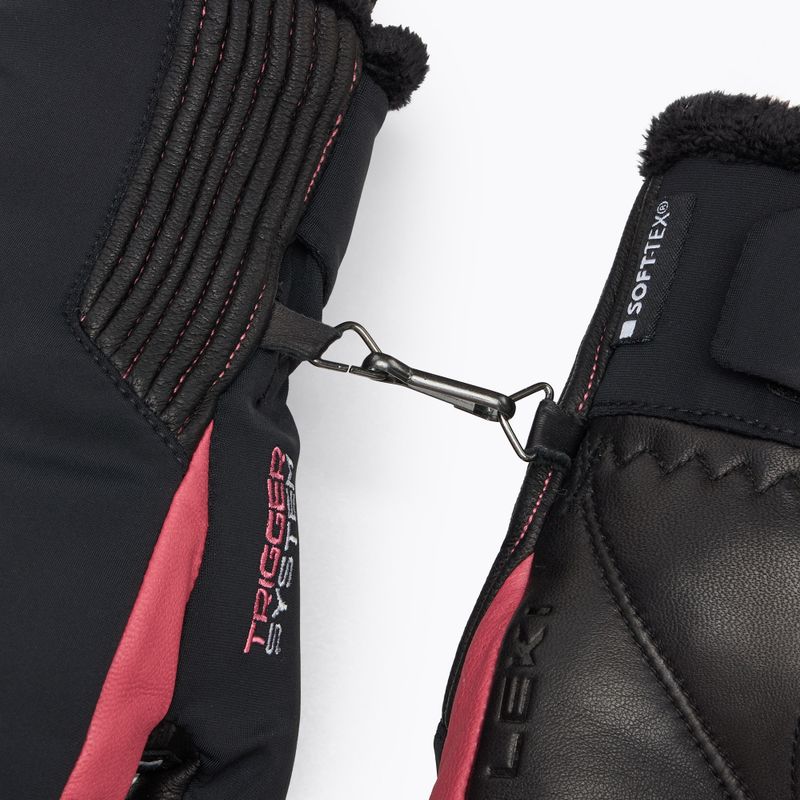Rękawice narciarskie damskie LEKI Vallarta 3D Mitt black/ rose 6