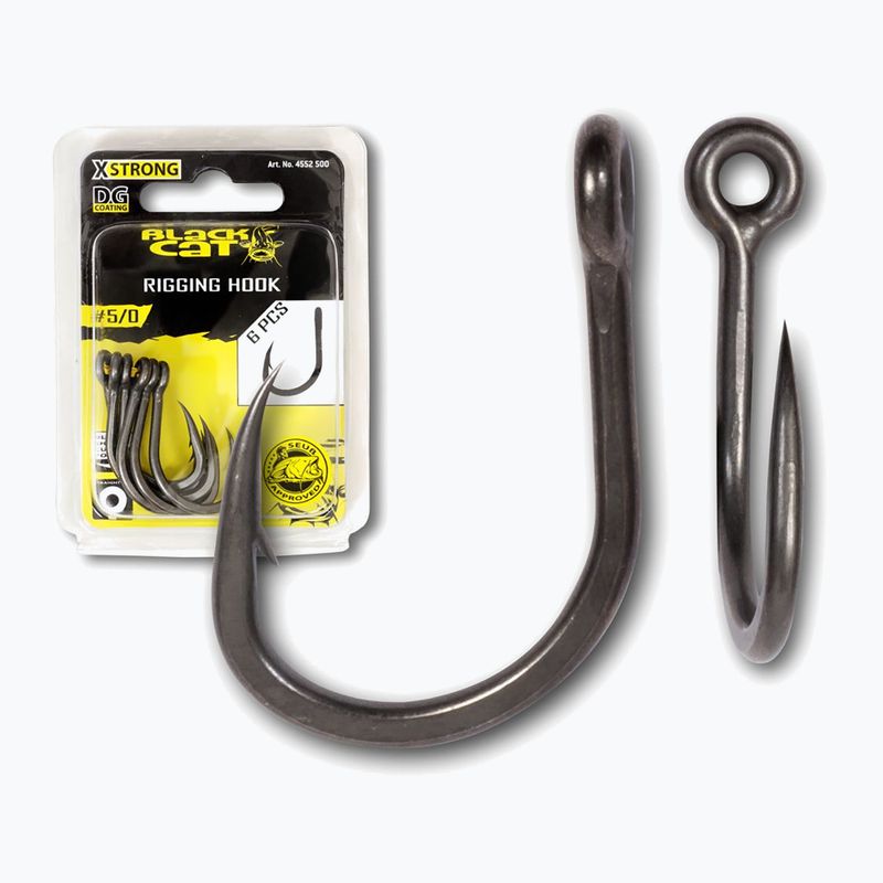 Haczyki Black Cat Rigging DG Coating 6 szt. czarne