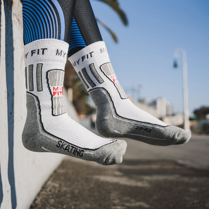 Skarpety MYFIT Skating white/grey 7