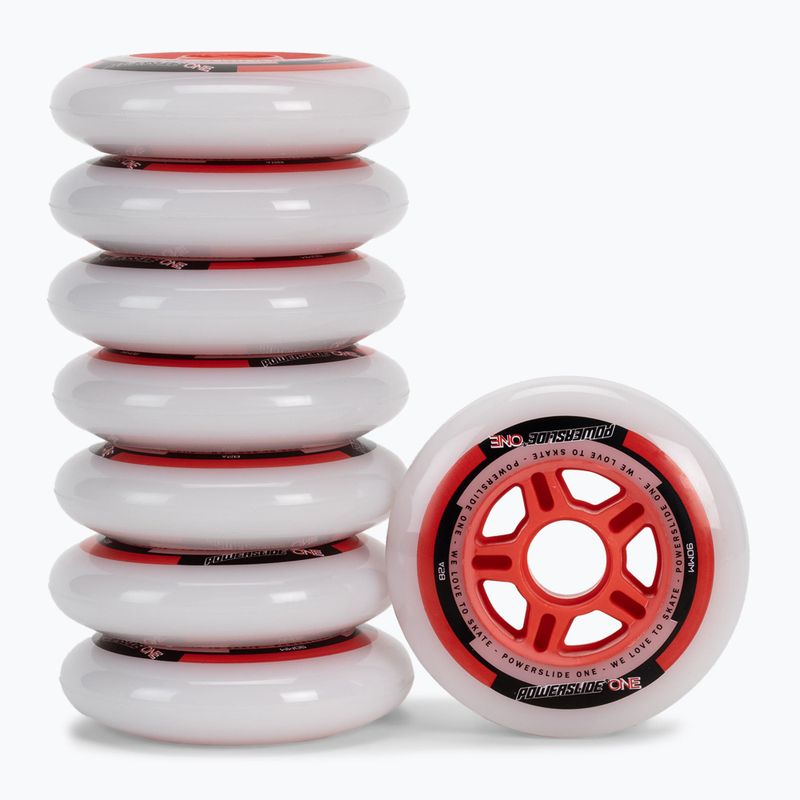 Kółka do rolek z łożyskami Powerslide PS One Spacer/Bearings 90 mm/82A 8 szt. red 2