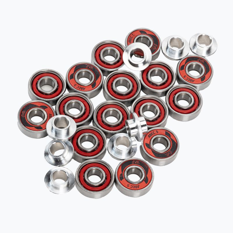 Kółka do rolek z łożyskami Powerslide PS One Spacer/Bearings 80 mm/82A 8 szt. red 3