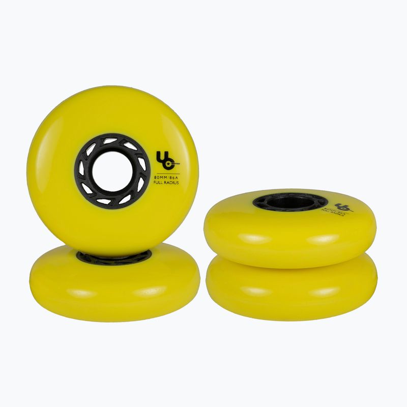 Kółka do rolek UNDERCOVER WHEELS Team 80 mm/86A 4 szt. yellow 2