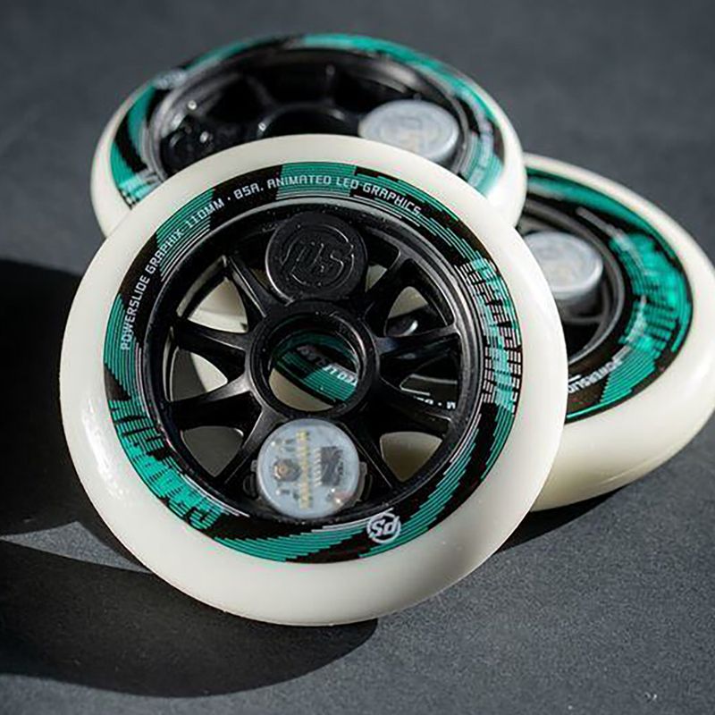 Kółko do rolek Powerslide Graphix LED Wheel 100 Right 100 mm/85A white/black 3