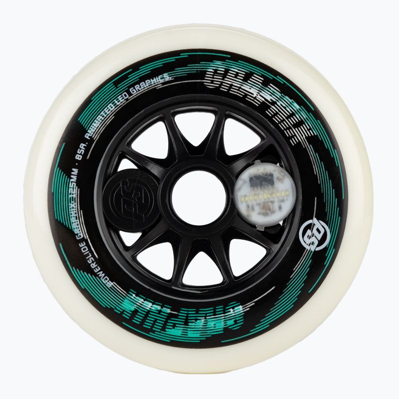 Kółko do rolek Powerslide Graphix Left 125 mm/85A white