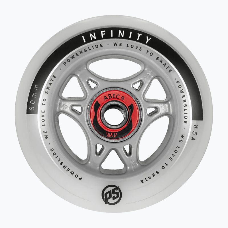 Kółka do rolek Powerslide Infinity 80 RTR ABEC9/Spacer 4 szt. grey