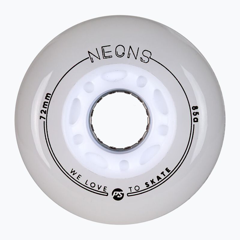 Kółka do rolek Powerslide Neons LED 72 mm/85A 4 szt. white