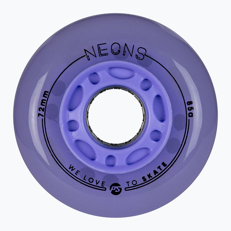 Kółka do rolek Powerslide Neons LED 72 mm/85A 4 szt. lilac