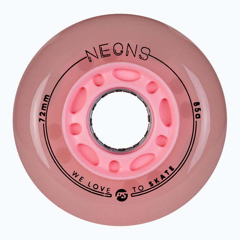 Kółka do rolek Powerslide Neons LED 72 mm/85 A 4 szt. rose