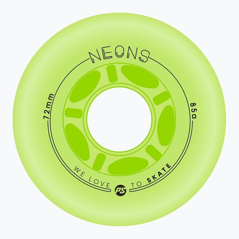 Kółka do rolek Powerslide Neons LED 72 mm/85A 4 szt. green
