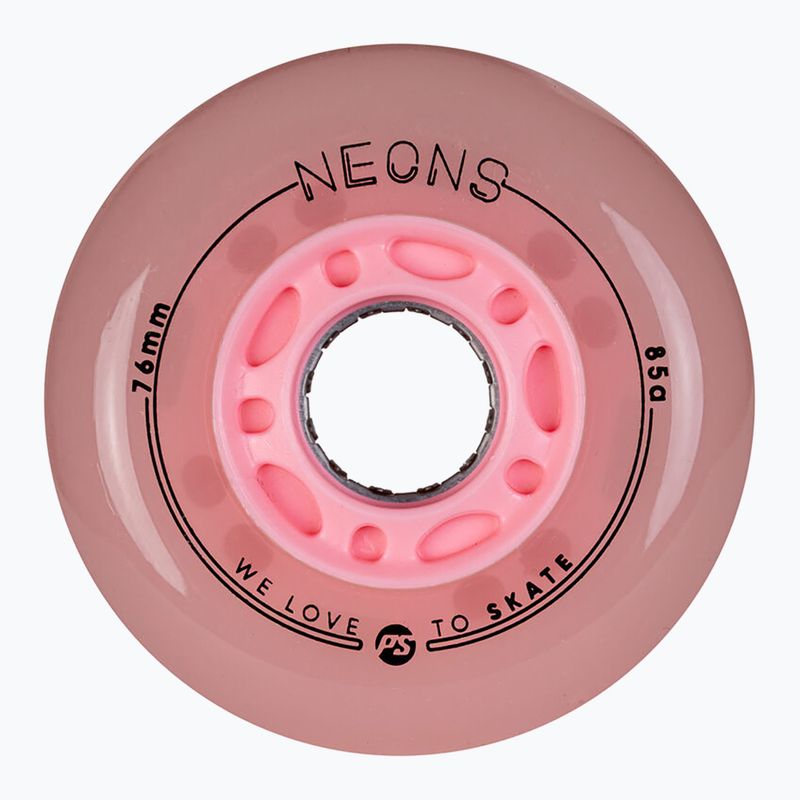 Kółka do rolek Powerslide Neons LED 76 mm/85A 4 szt. rose