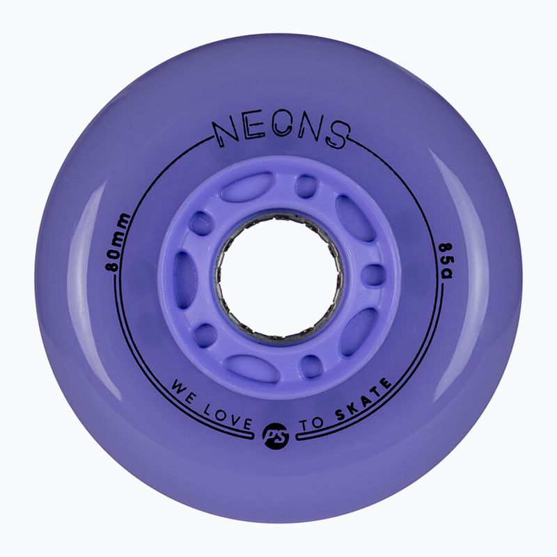 Kółka do rolek Powerslide Neons LED 80 mm/85A 4 szt. lilac