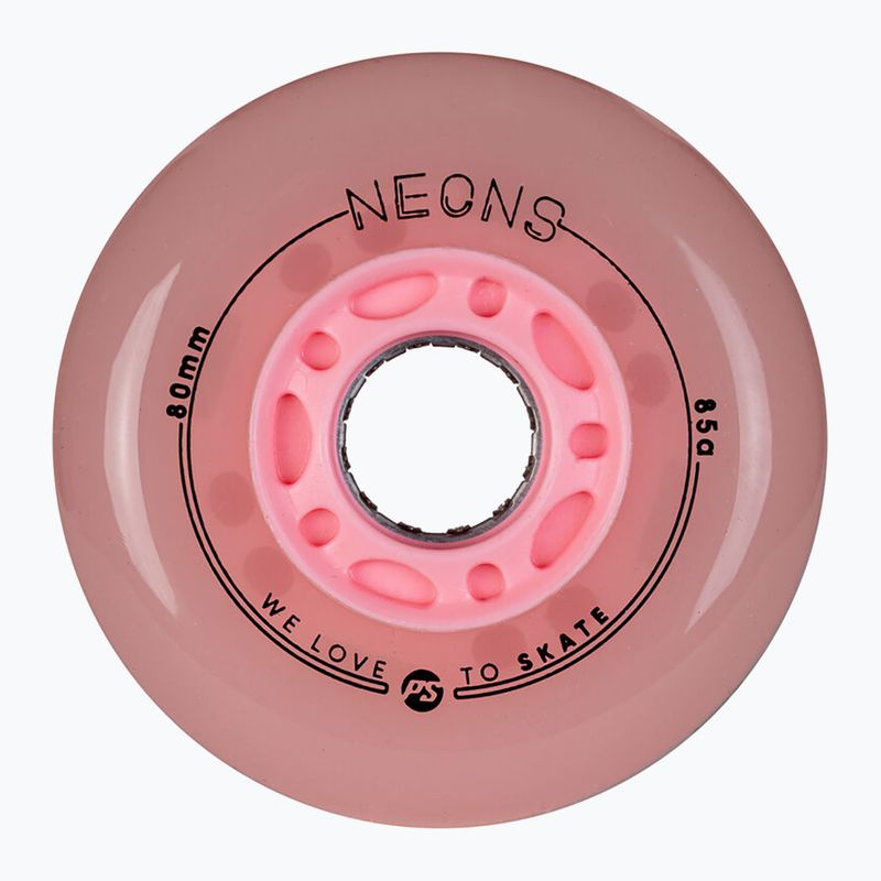 Kółka do rolek Powerslide Neons LED 80 mm/85A 4 szt. rose