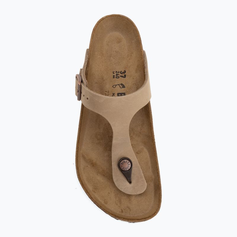 Klapki BIRKENSTOCK Gizeh Oiled Leather tabacco brown 5