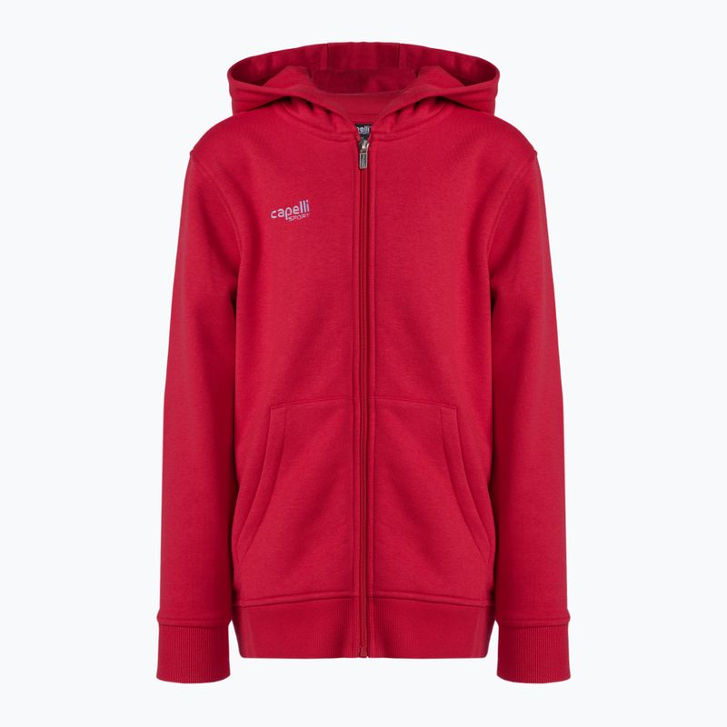 Bluza piłkarska dziecięca Capelli Basics Youth Zip Hoodie red