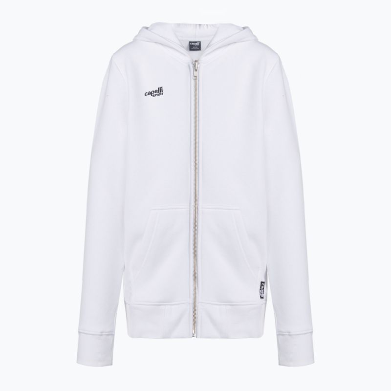 Bluza piłkarska dziecięca Capelli Basics Youth Zip Hoodie white