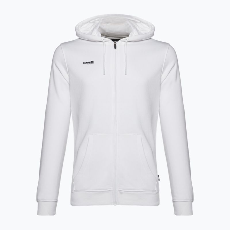 Bluza piłkarska męska Capelli Basics Adult Zip Hoodie white