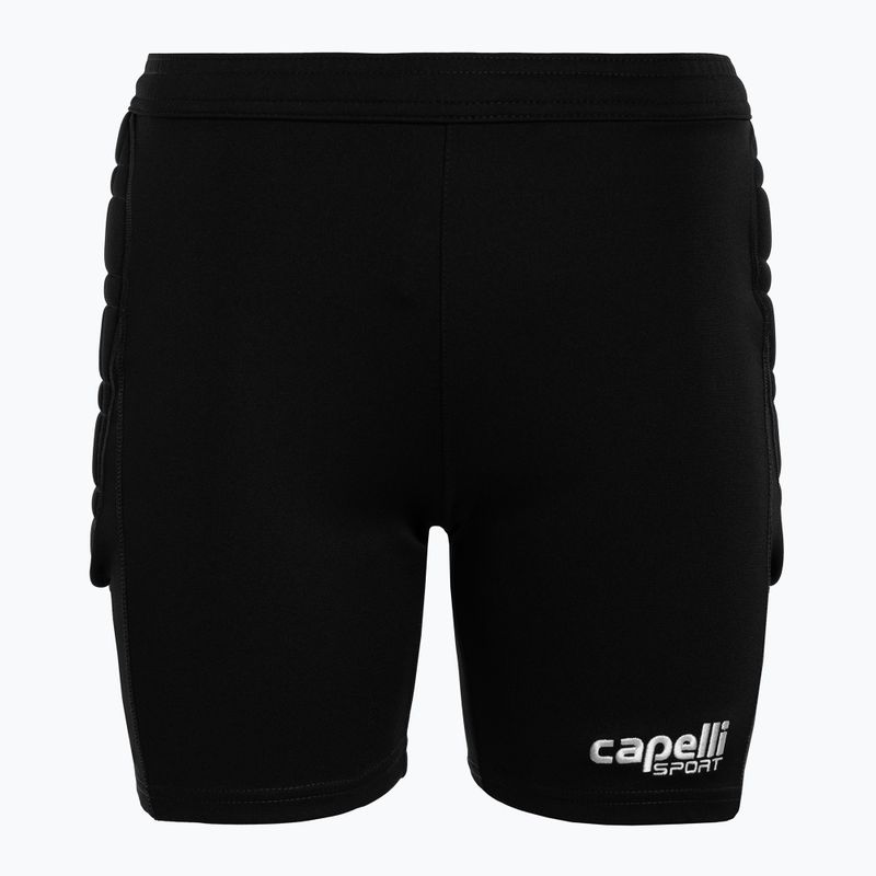 Spodenki bramkarskie dziecięce Capelli Basics I Youth Goalkeeper with Padding black/white
