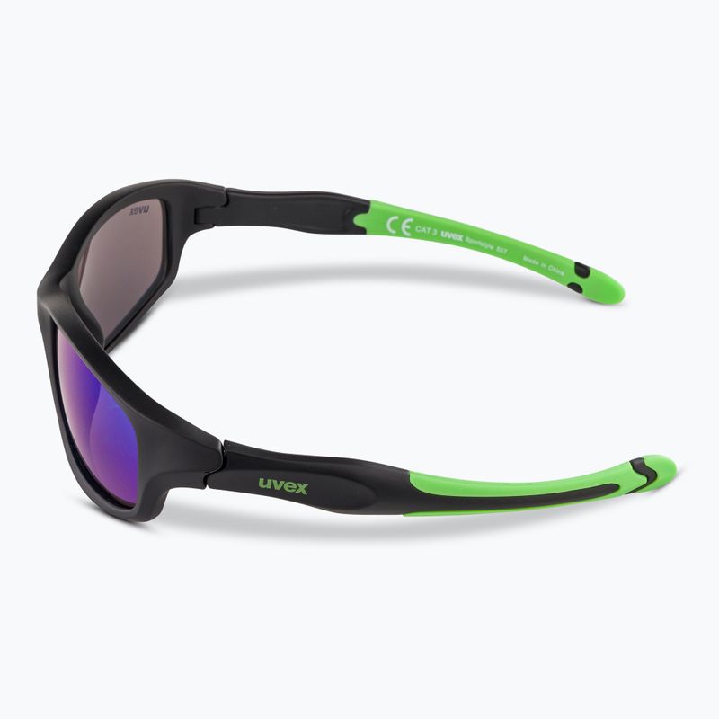 Okulary przeciwsłoneczne dziecięce UVEX Sportstyle 507 black matt/green/mirror green 5