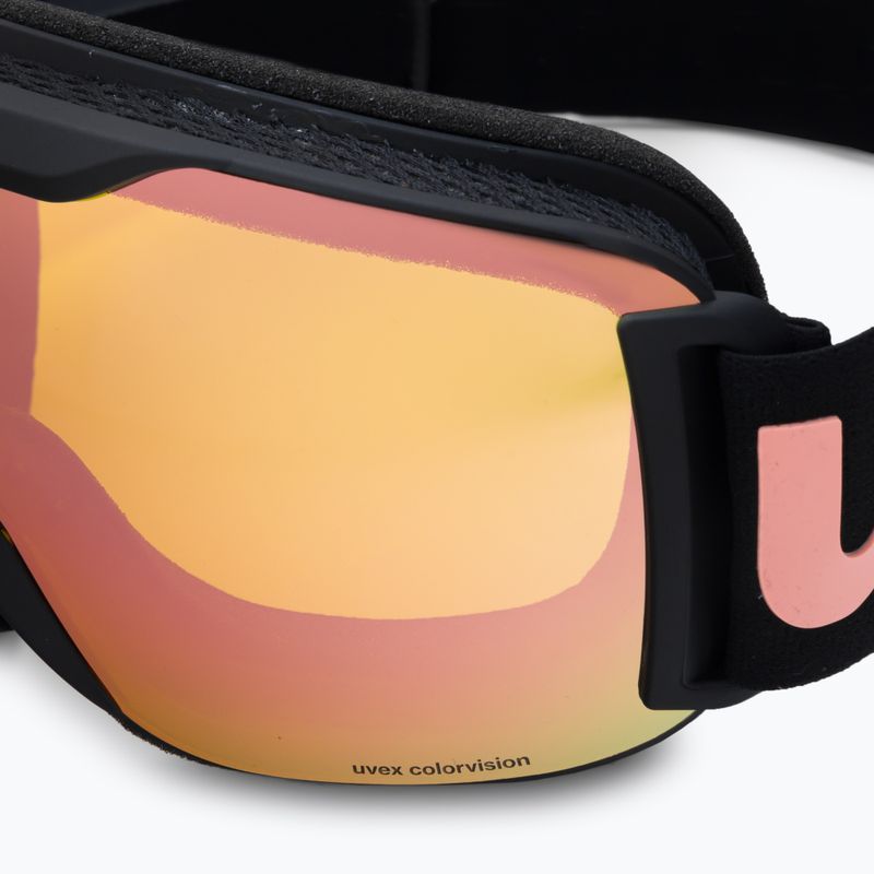 Gogle narciarskie UVEX Downhill 2000 S black matt/mirror rose colorvision yellow 5