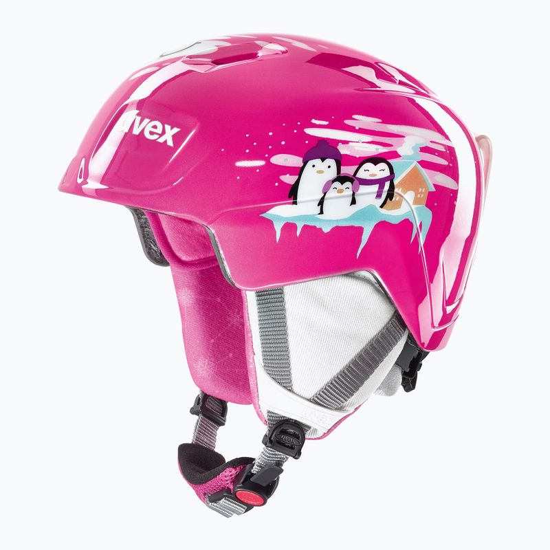 Kask narciarski dziecięcy UVEX Manic pink penguin 8