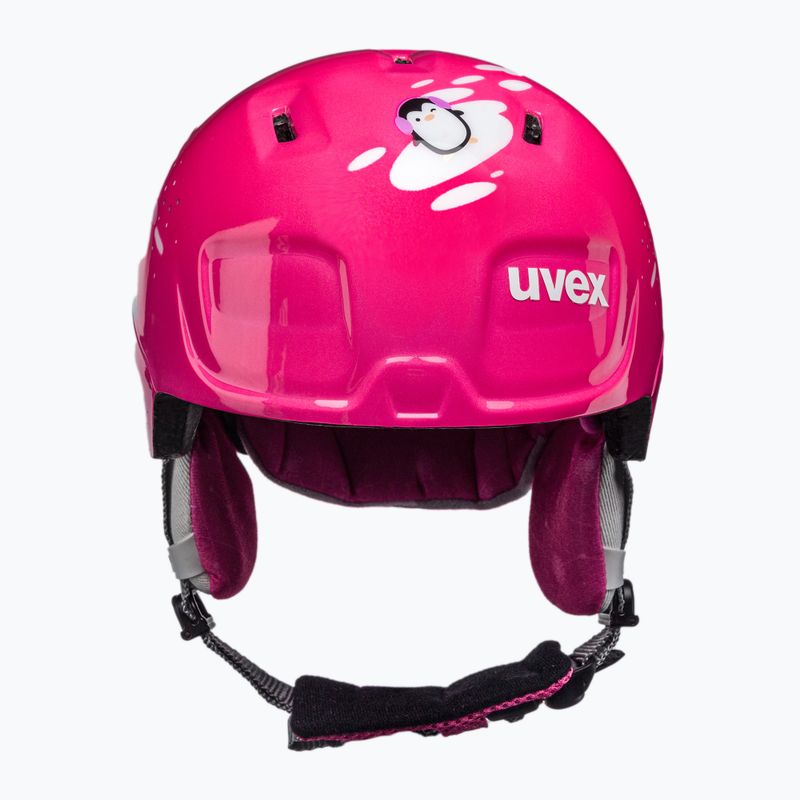 Kask narciarski dziecięcy UVEX Manic pink penguin 2