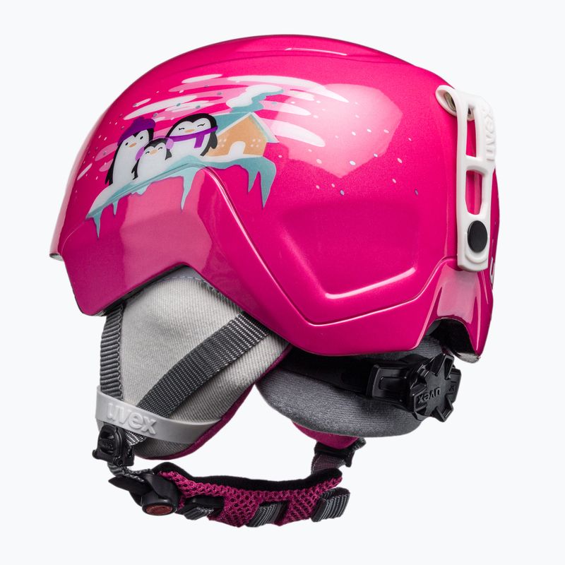 Kask narciarski dziecięcy UVEX Manic pink penguin 7