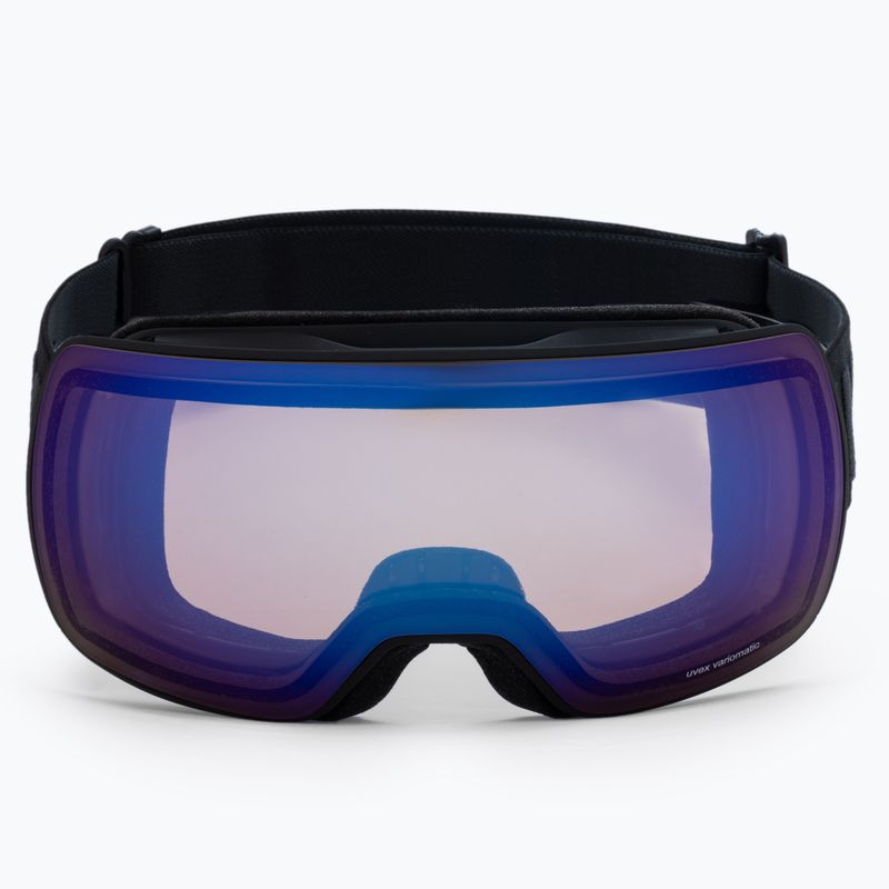 Gogle narciarskie UVEX Compact V black matt/mirror blue variomattic 2