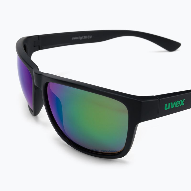 Okulary przeciwsłoneczne UVEX Lgl 36 CV black matt/colorvision mirror green 5
